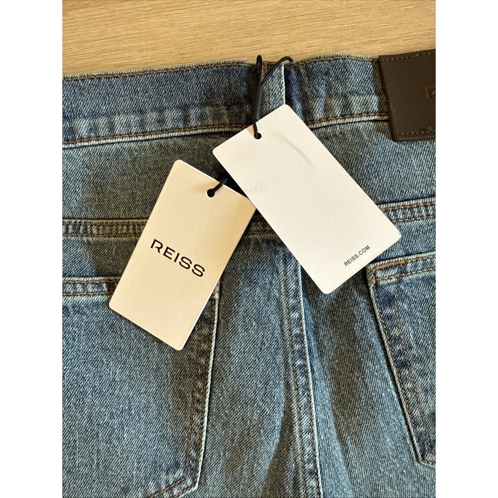 Reiss Picton Jeans Men's 28x30 Slim Fit Washed Indigo Green Cast Denim NWT - Picture 6 of 14